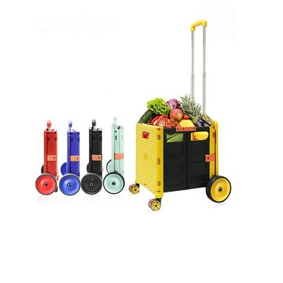 ποιότητας  Market Shopping Cart Lightweight Folding Plastic Portable Grocery Cart Trailer Hand Cart εργοστάσιο
