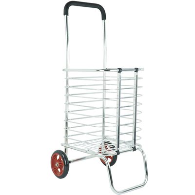 Stainless Steel Shopping Cart Home Shopping Trolley Trailer Folding Portable Collapsible Trolley