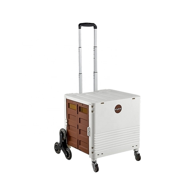 Grocery Six Wheels Supermarket Plastic Portable Large Volume Collapsible Shopping Trolleys And Trolleys