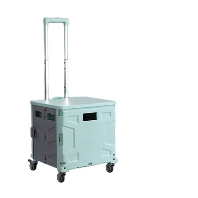 Modern AU CAT Folding Trolley Grocery Serving Cart Rolling Portable Shopping Cart with 4 Wheels Luggage Rotating Mobile Travel