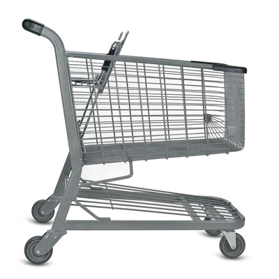 Wholesale 4 Wheel Supermarket Trolley Store Grocery Trolley Folding Steel Push Shopping Trolley