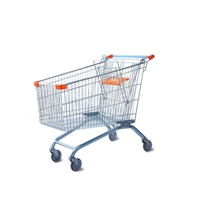 Folding 210 Liter European Style Supermarket Trolley Grocery Cart Steel Supermarket Shopping Cart