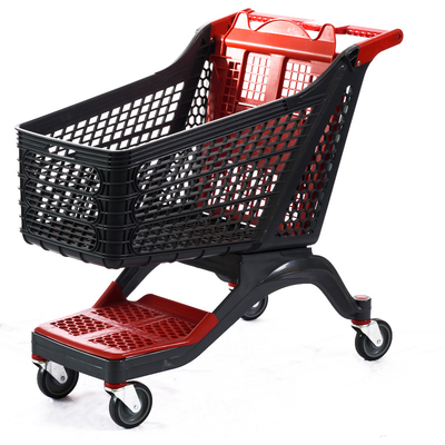 New Durable Cheap Price Folding 210L Supermarket Shopping Trolleys Plastic Grocery Cart With Handle