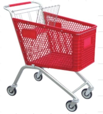 Deployment Unfolding Supermarket Hot Selling Plastic Trolley , Plastic Shopping Cart