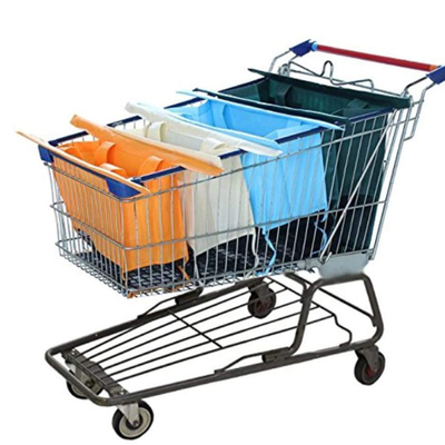 Fashion Reusable Shopping Cart Bags and Grocery Organizer Foldable Reusable Grocery Shopping Bag Supermarket Shopping Cart Trolley Bags